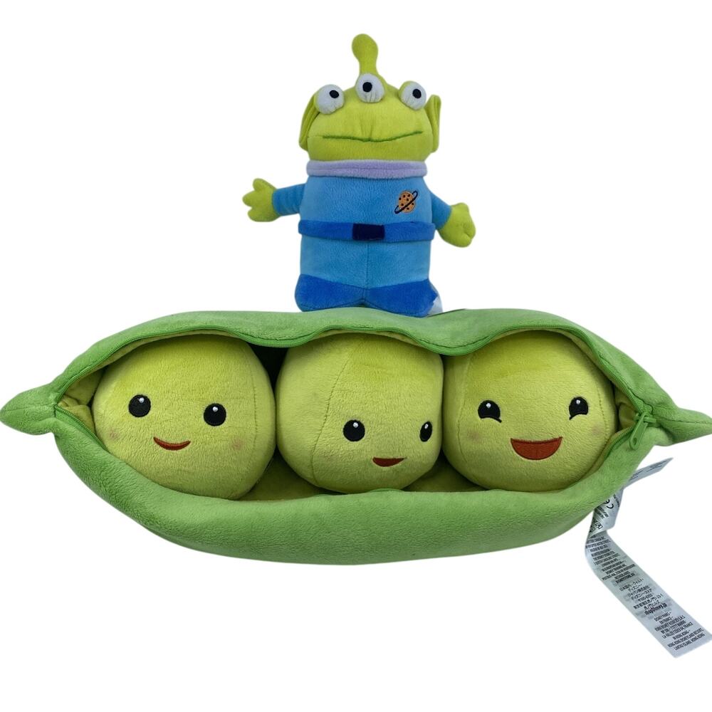 Toy Story Plush Lot Peas in a Pod & Alien Pizza Planet Disney Stuffed Bundle